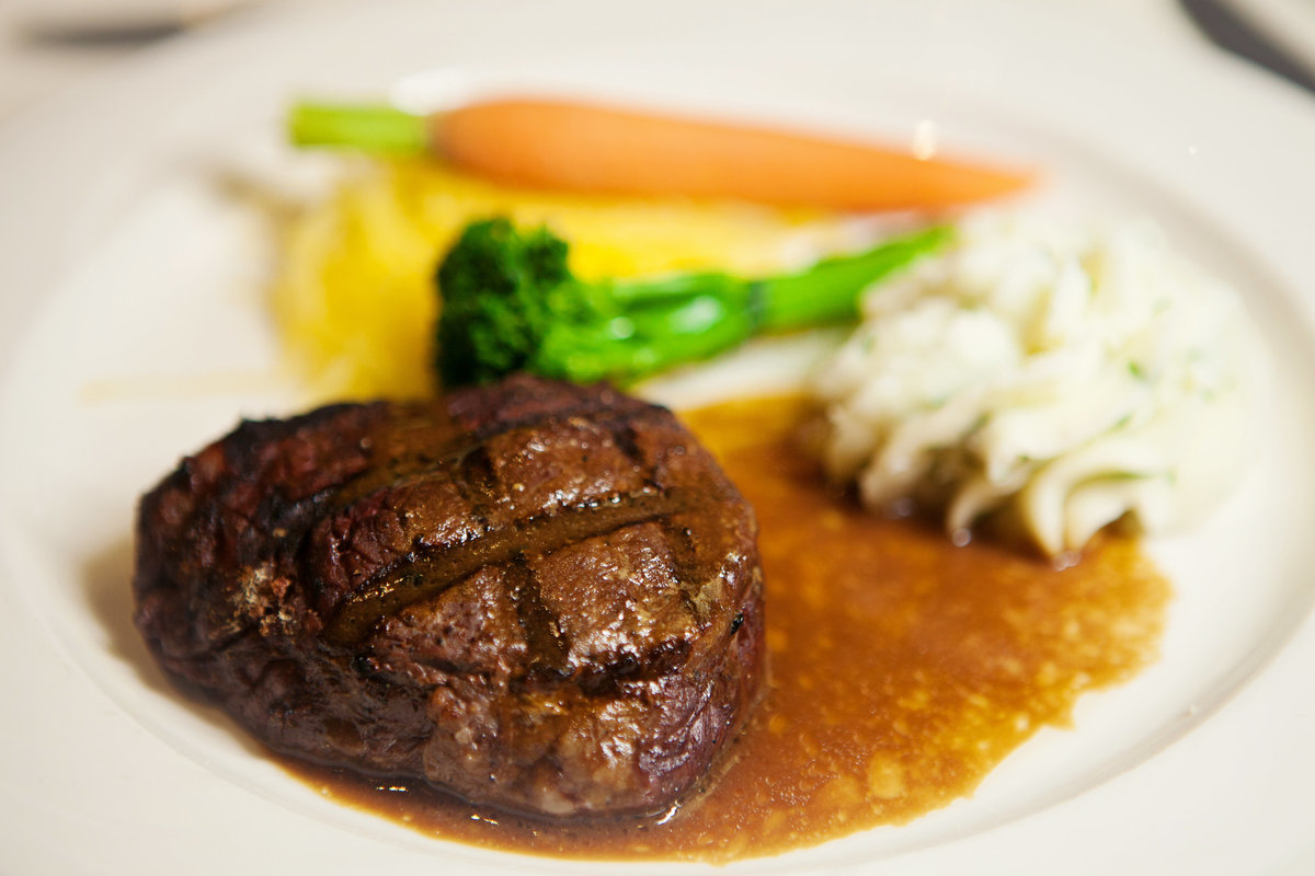 Grilled Filet Mignon with a port wine reduction.