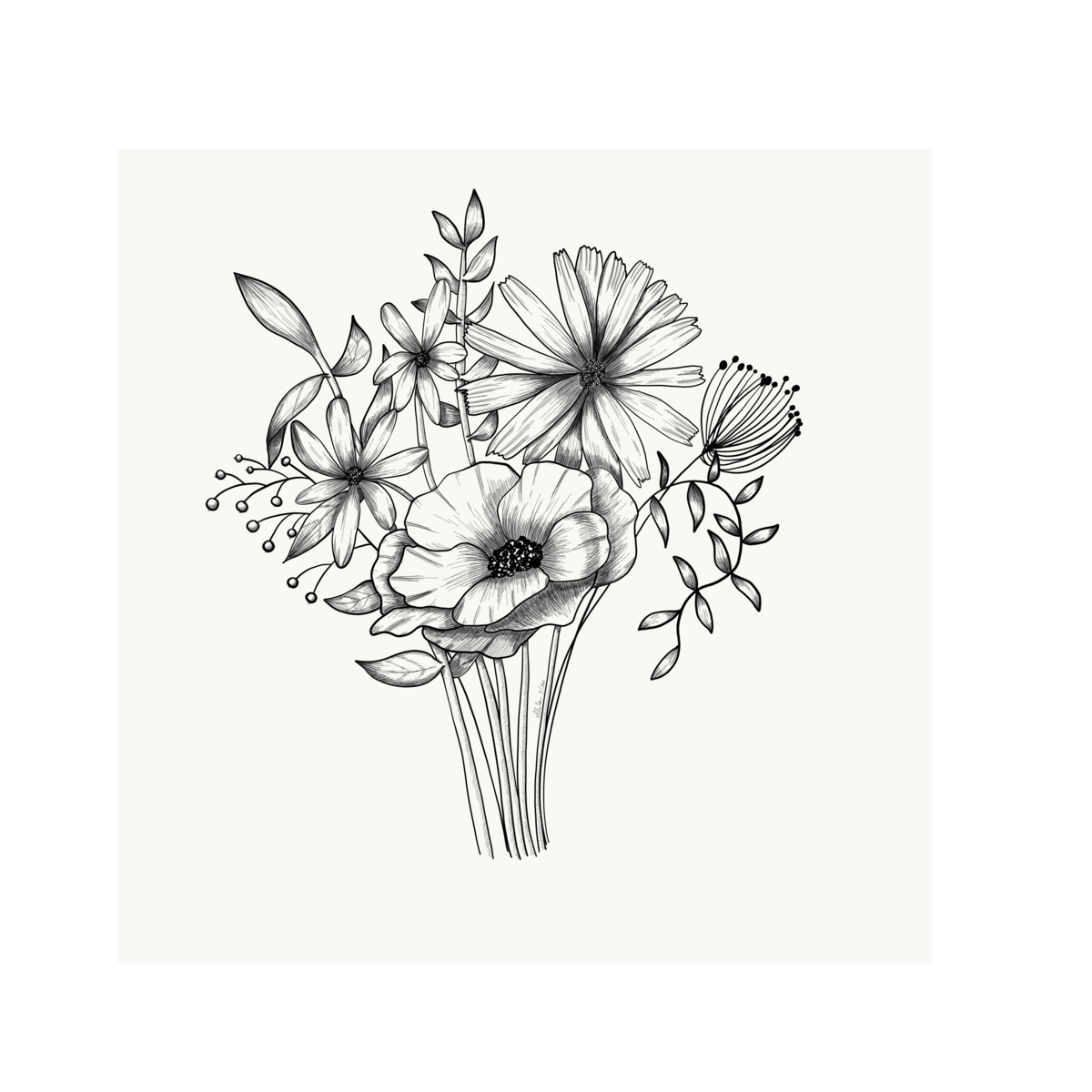 bouquet illustration ellila designs