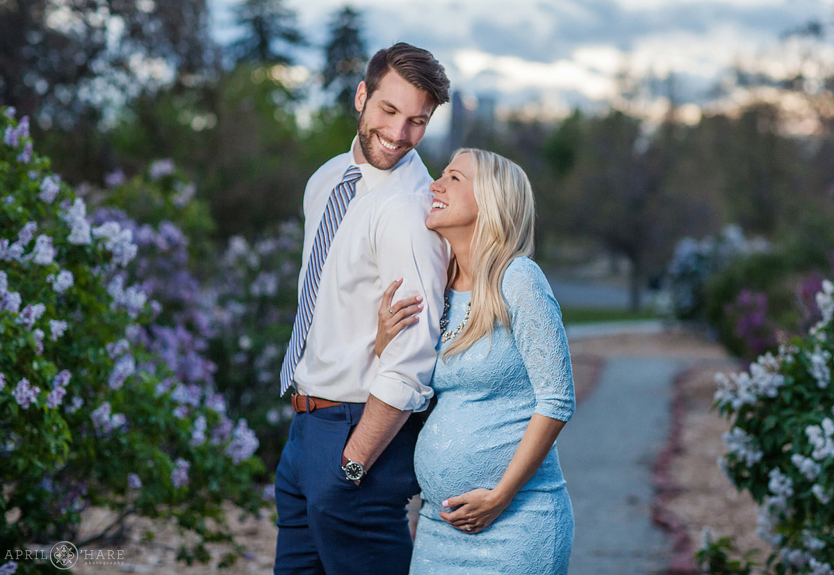 Sweet Denver Colorado Maternity Photography Springs Blossoms at City Park