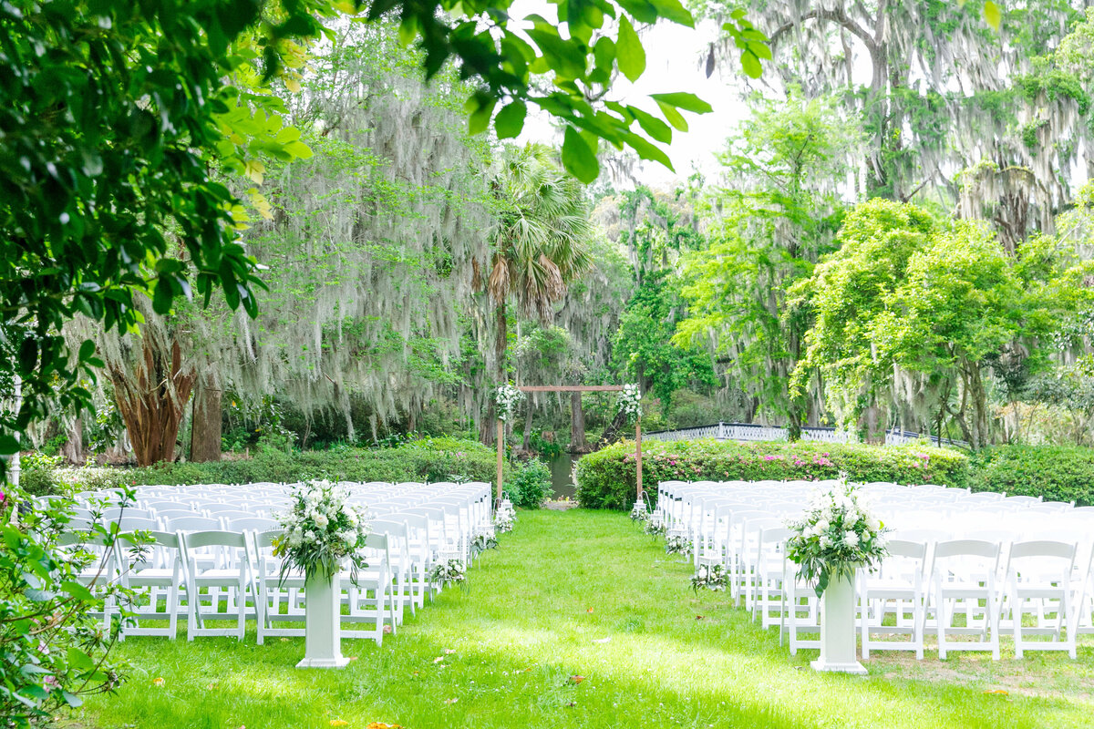 ceremony at magnolia plantation wedding