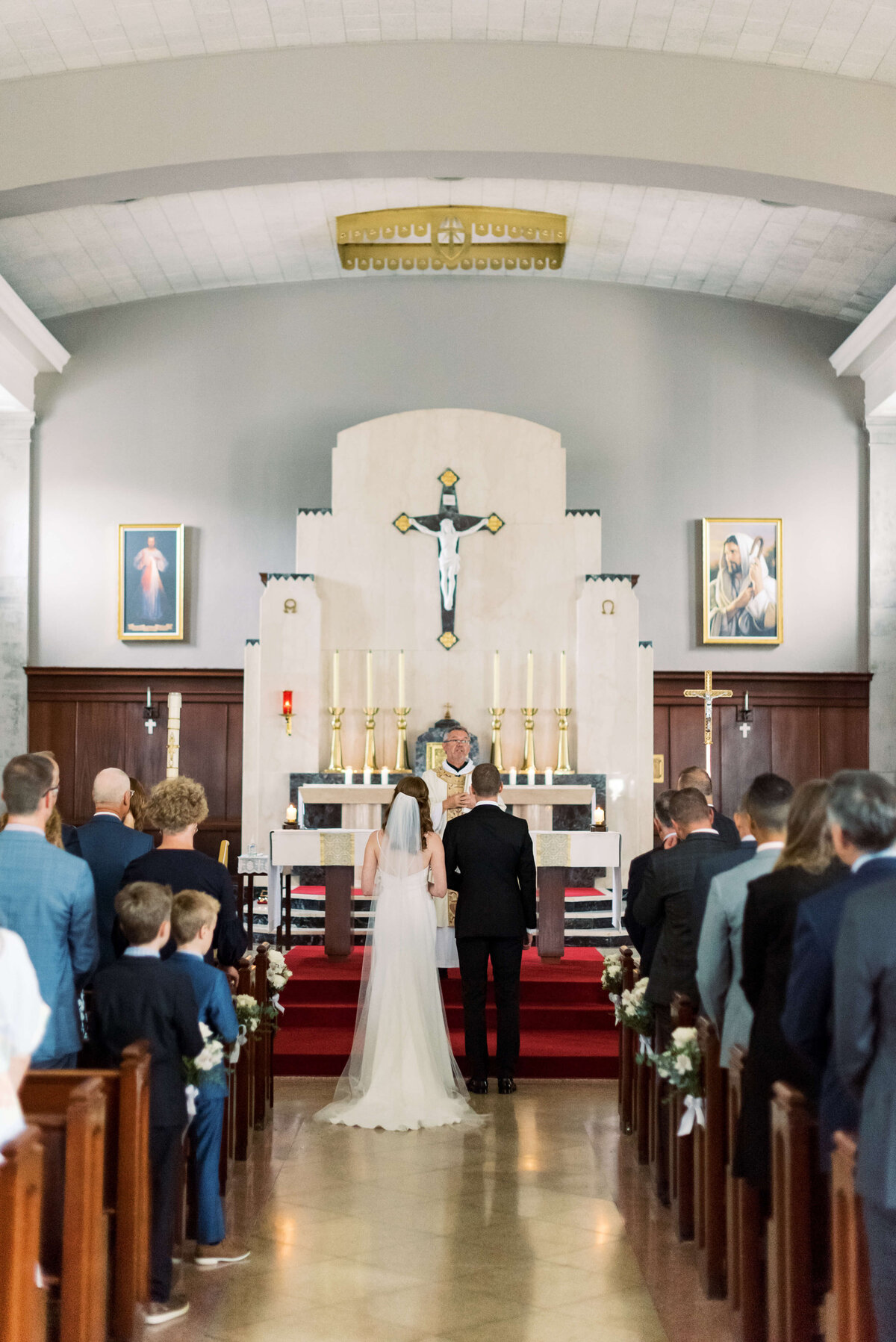 Bride and groom at wedding ceremony at Halifax, Nova Scotia