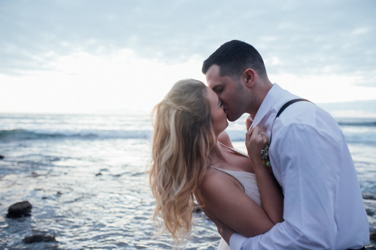 Bride and Groom portrait after their elopement ceremony in  La Jolla California