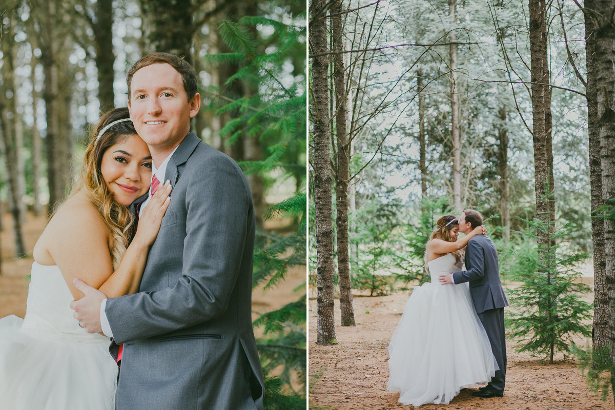 Romantic wedding photos of bride and groom in the woods in Salem, Oregon | Susie Moreno Photography