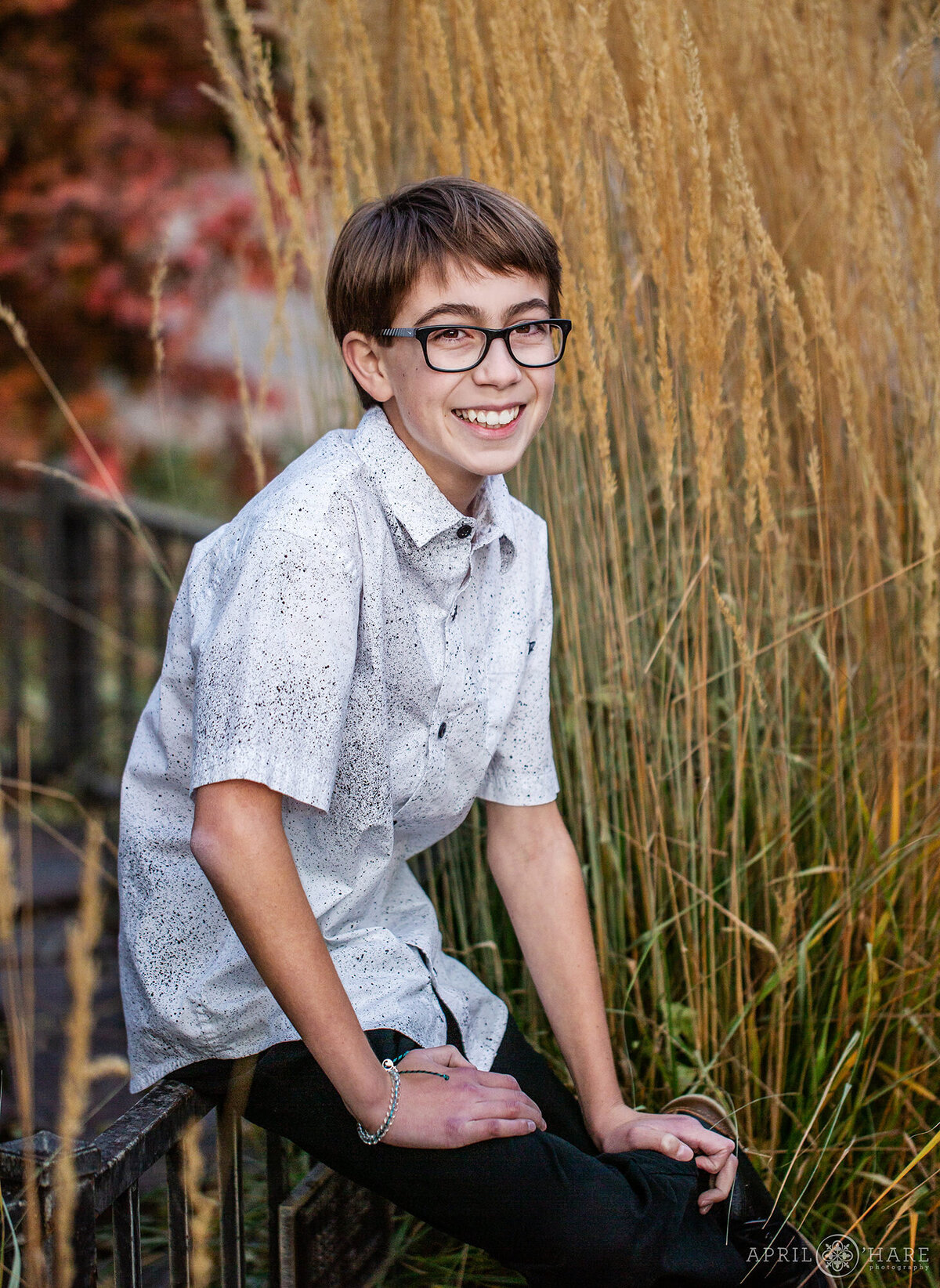 Bar Mitzvah Portrait During Fall in Colorado