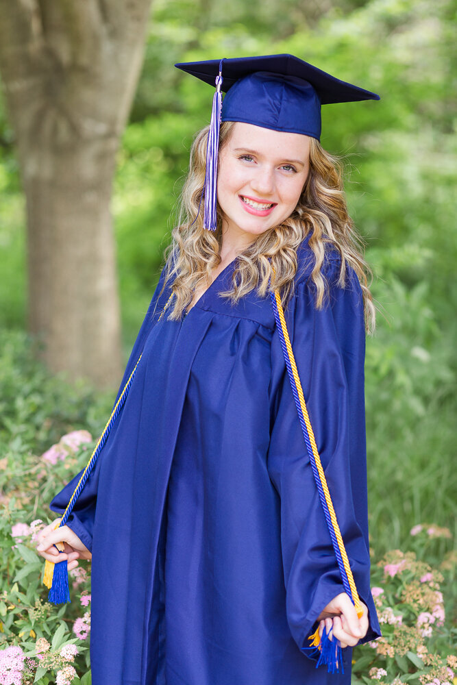 Outdoor cap & gown portrait session in Raleigh