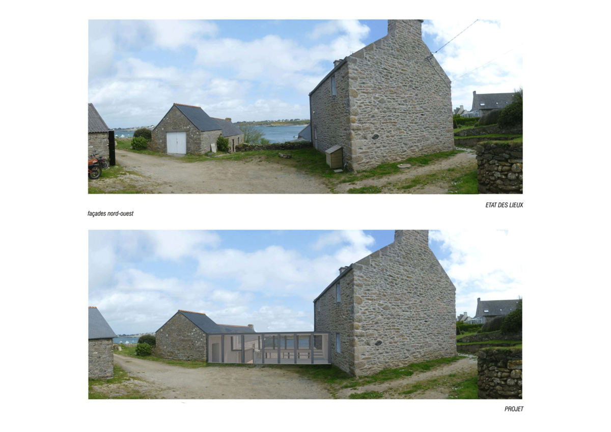 Bretagne-Sandstone-building-Photomontage