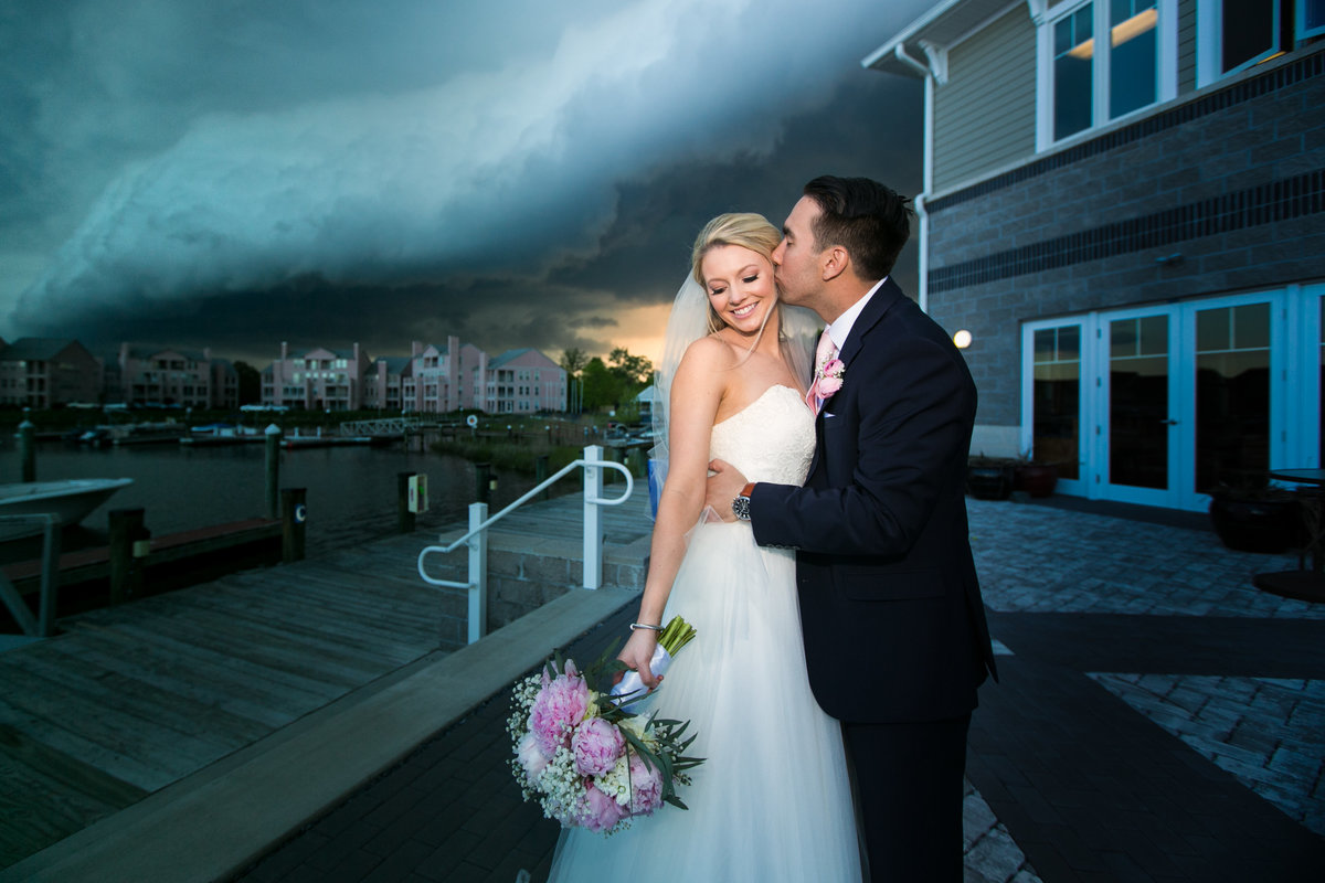 Crazy storm at the Ocean Pines Yacht Club wedding