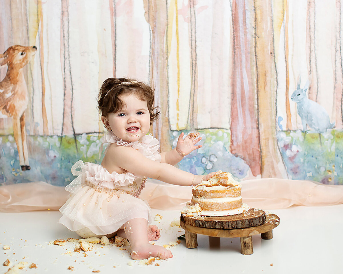 baby and cake