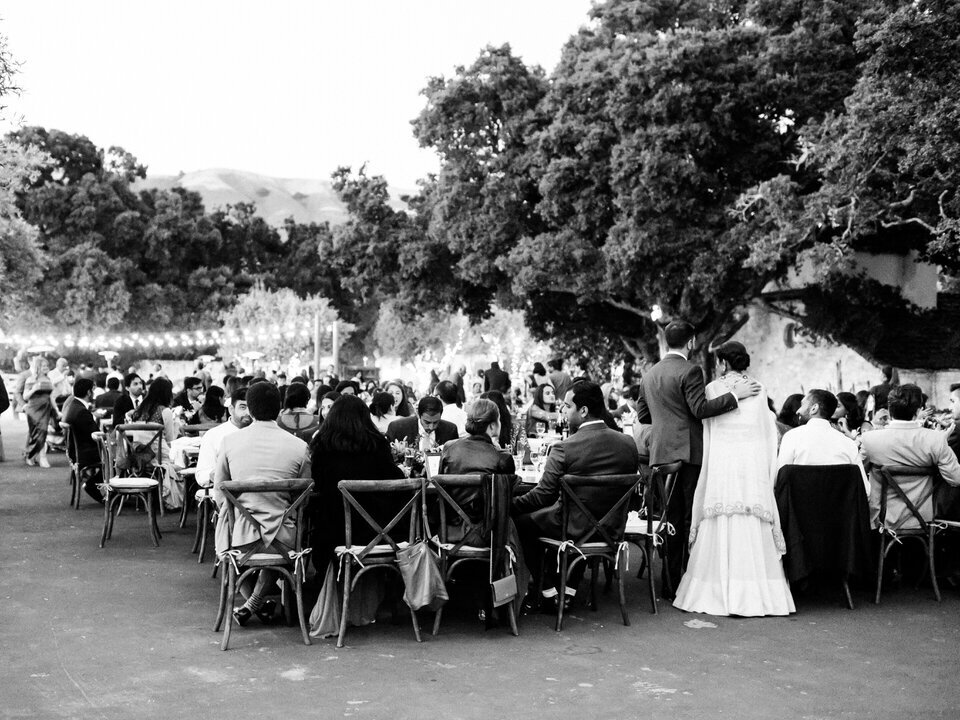 black and white reception photo at holman ranch