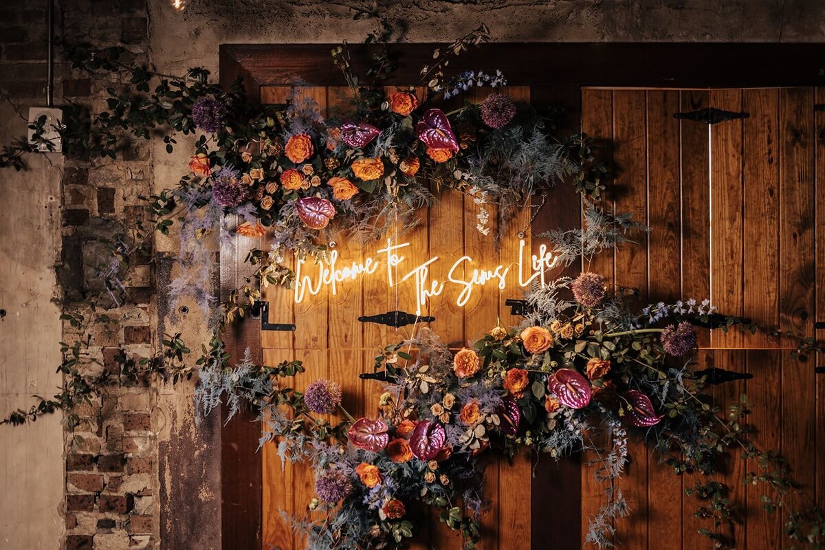 floral-art-and-neon-lamp-engagement-party