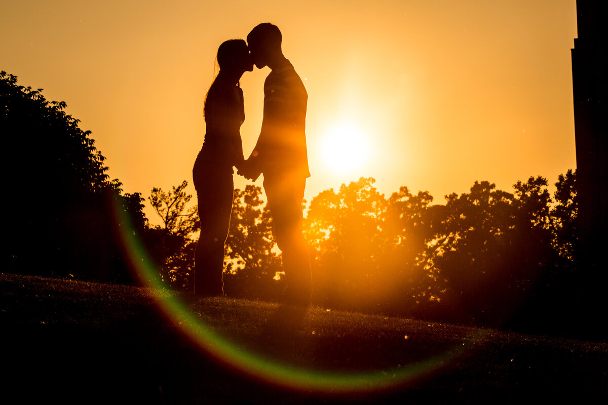 naperville-sunset-engagement-photo-silhouette