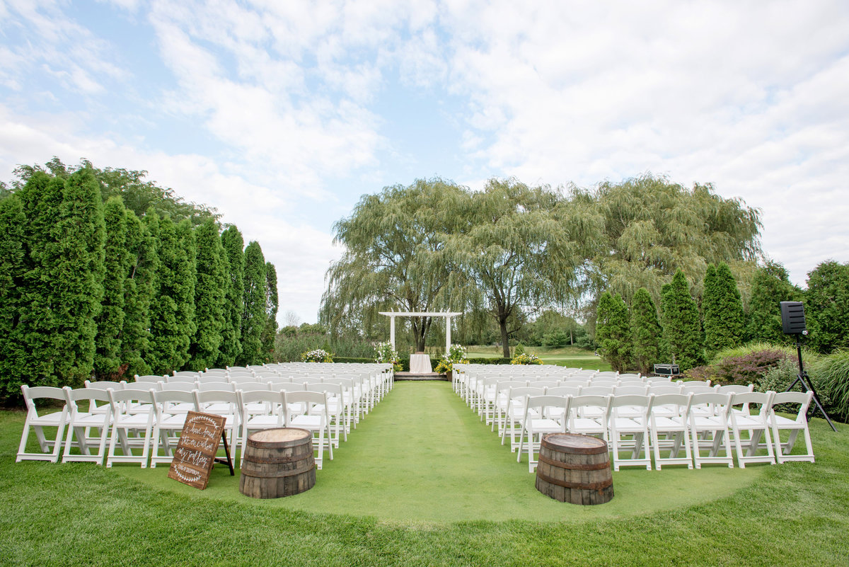 photo of ceremony set up at Willow Creek Golf and Country Club wedding