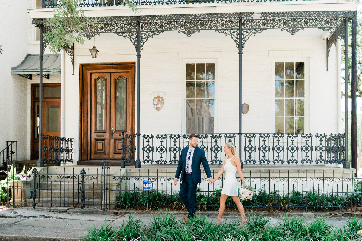 Engagement photoshoot at a historic house in Alabama