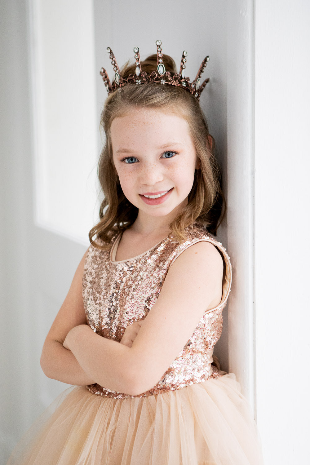 Professional little beauty portrait of girl with tiara in Buffalo, New York