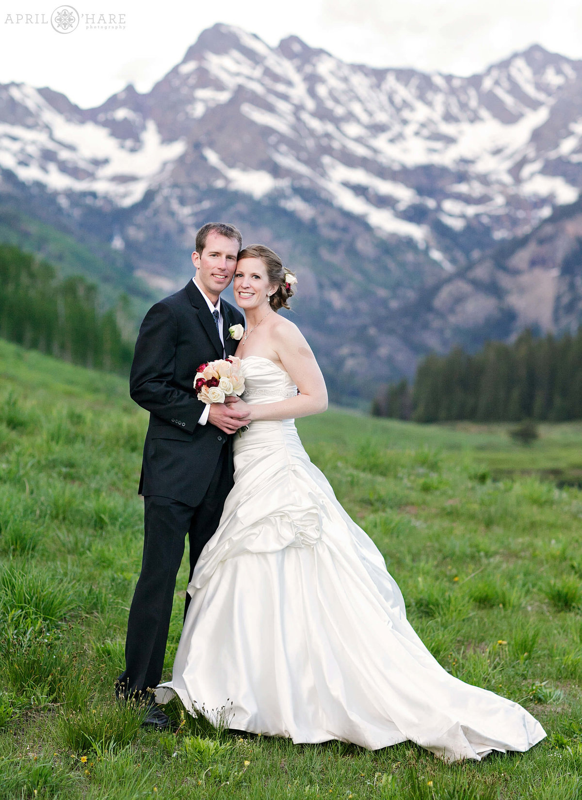 Vail Wedding Photographer Mountain Backdrop at Piney River Ranch