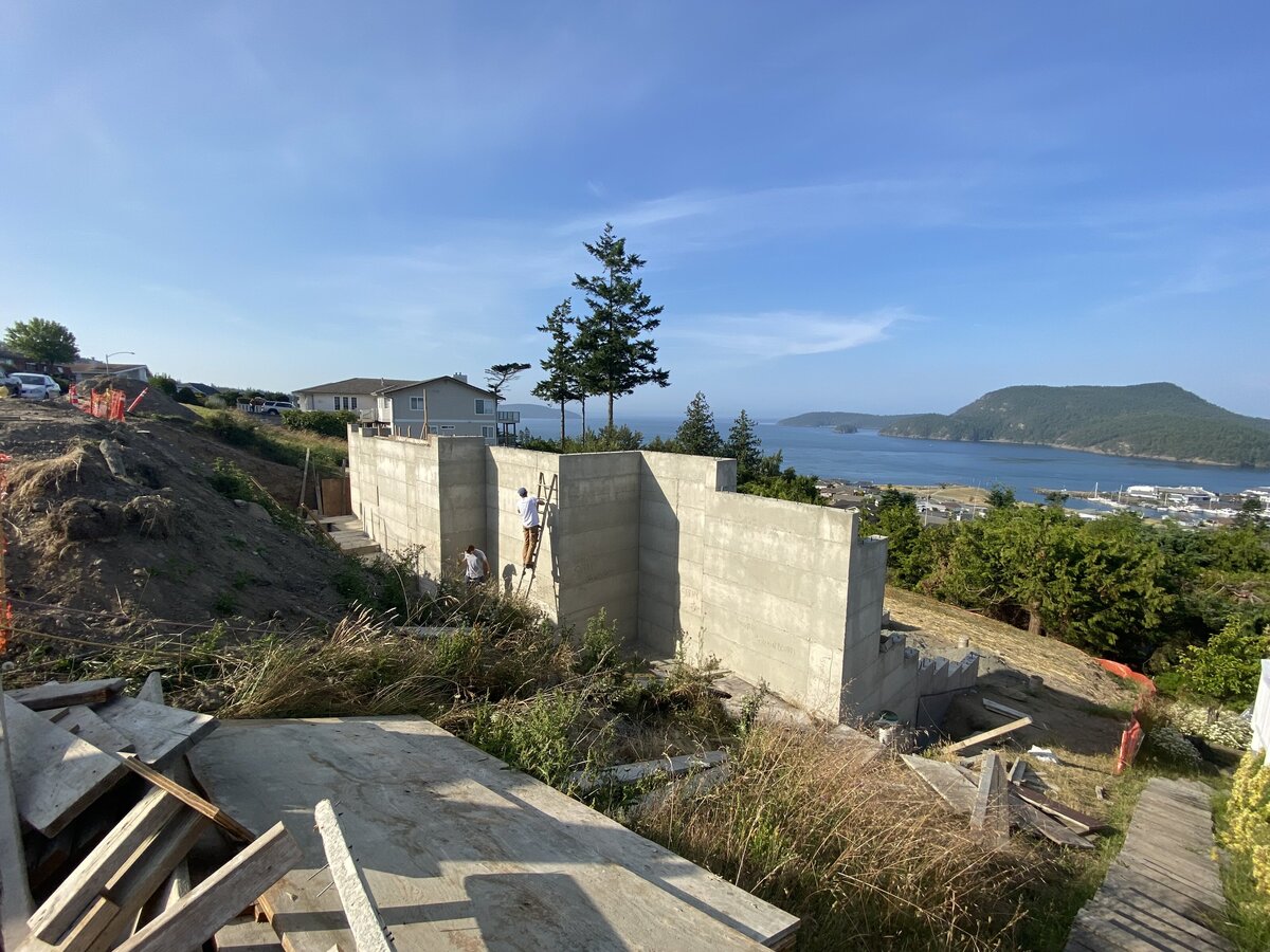 home under construction with water view