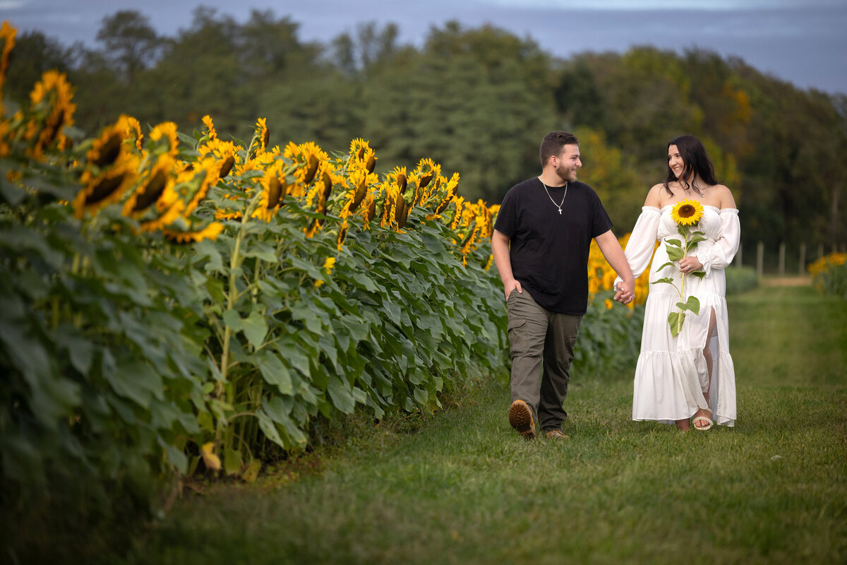engagement-walking-sunflower-holland-ridge-farms