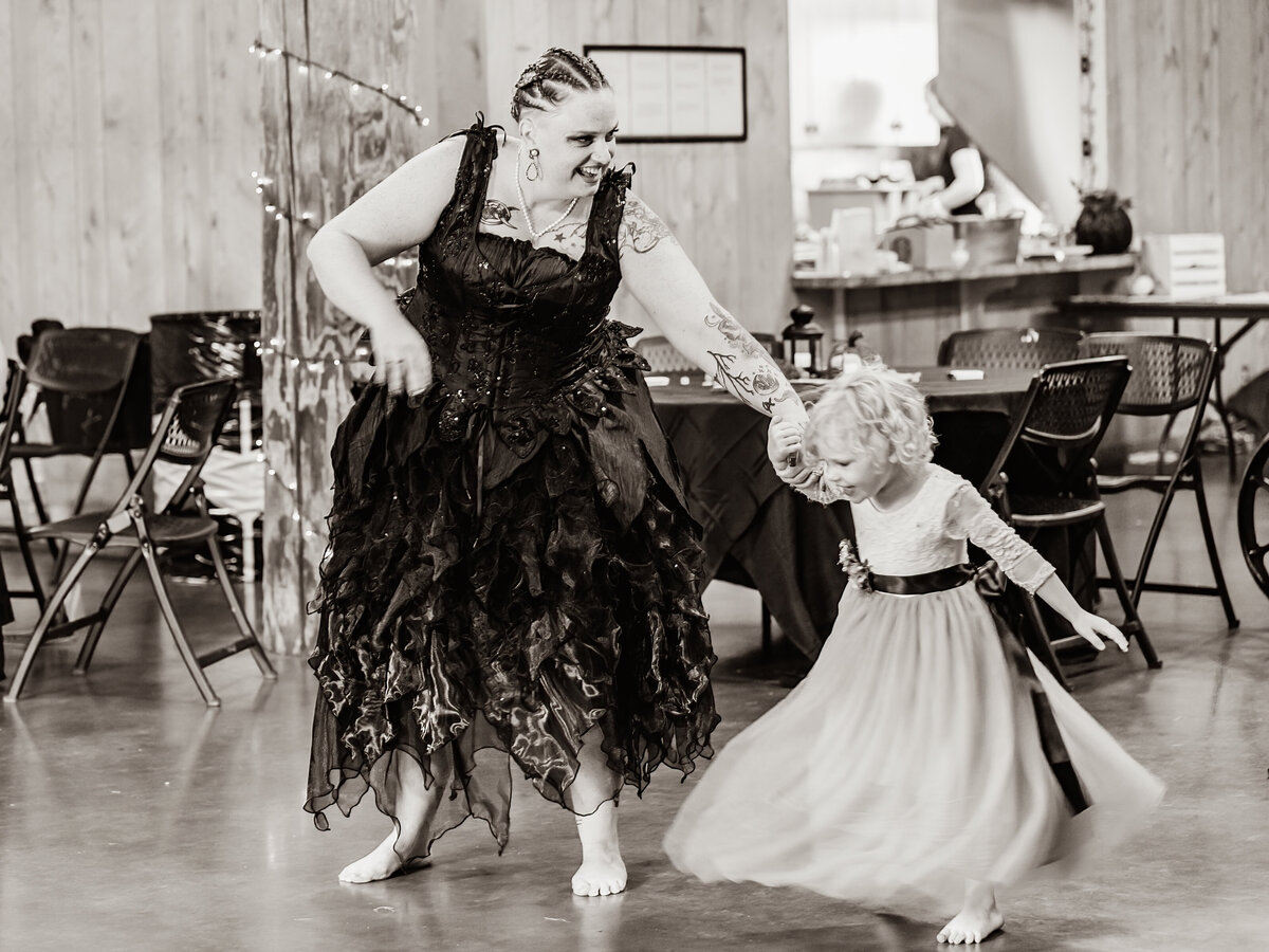 SF Halloween wedding. Mother and daughter first dance