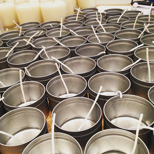 candle making tins with wicks