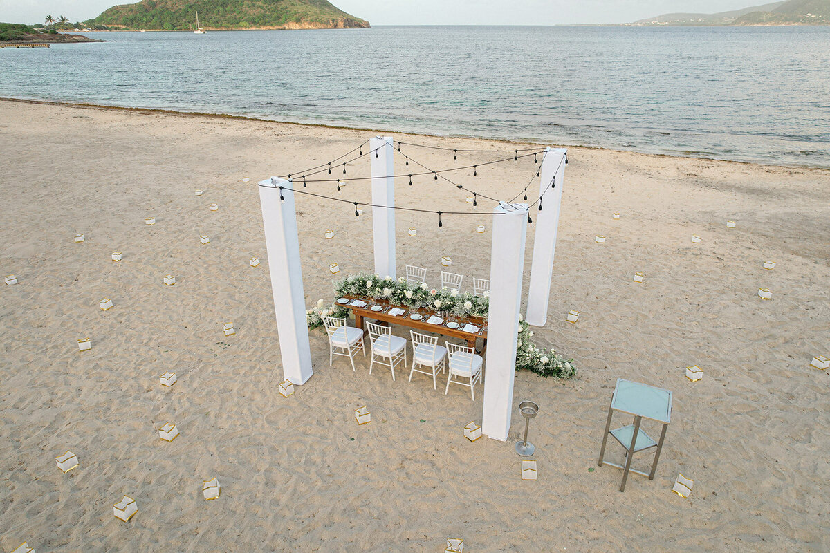 Romantic destination wedding on the beach in St. Kitts, Caribbean