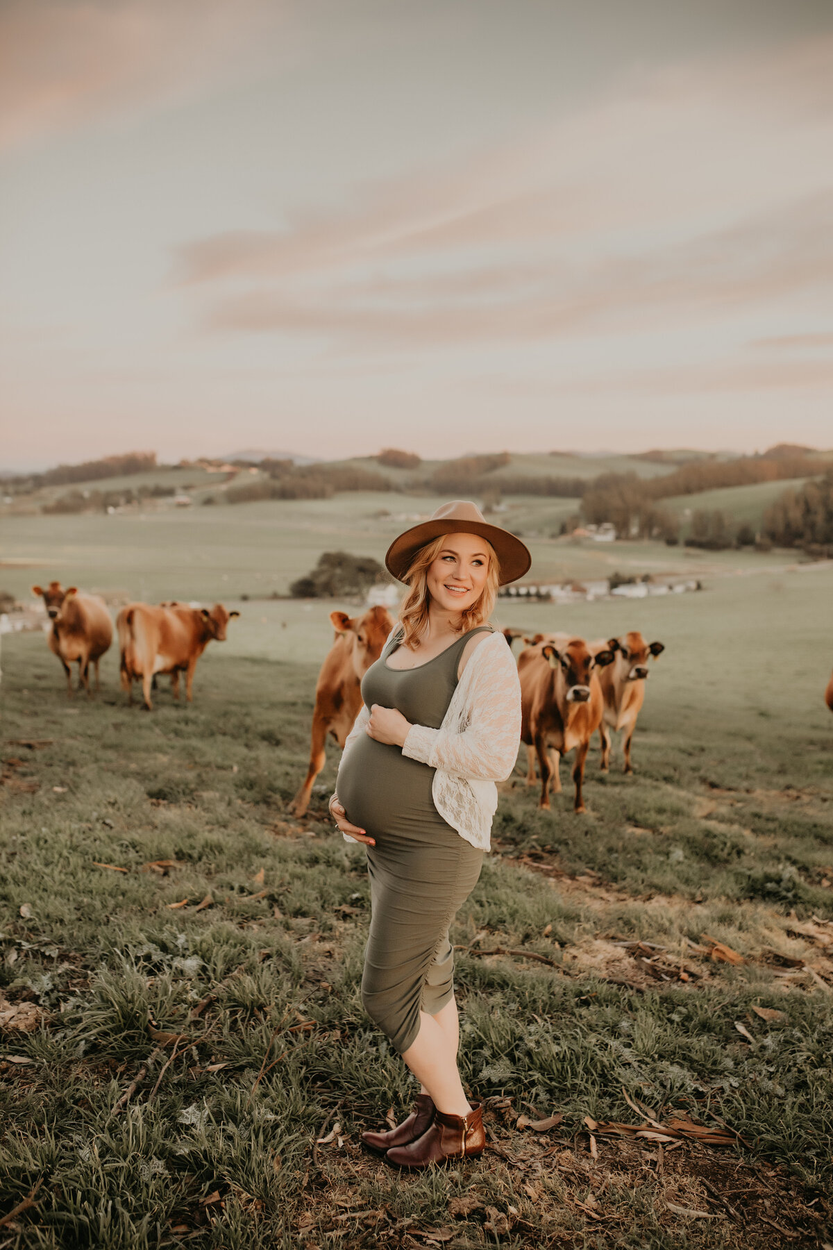 Maternity photos on a farm in California