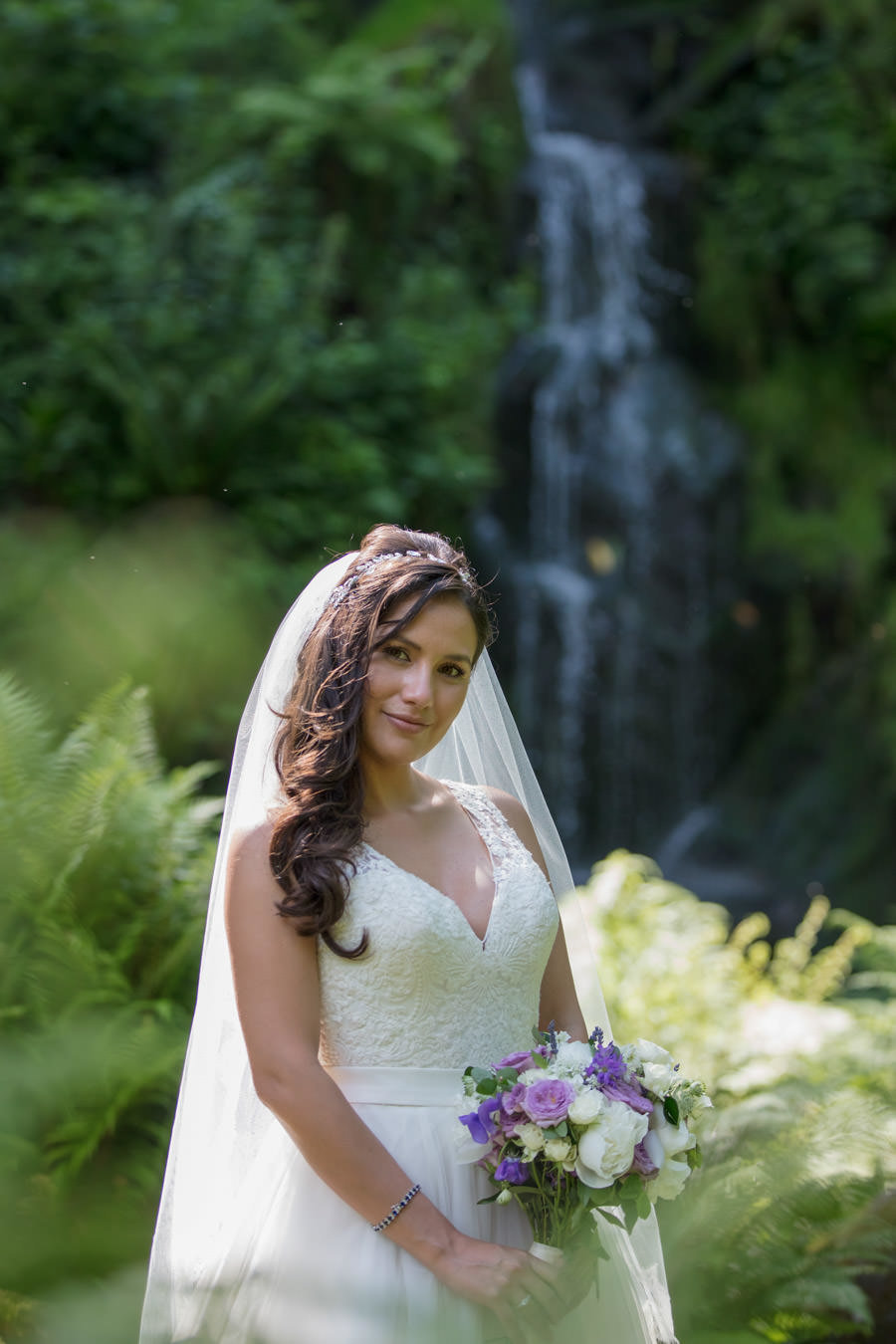 Brides portrait at Hestercombe Gardens cascade Somerset