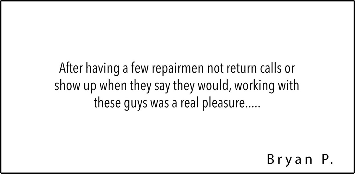 appliance repair review - other repairmen did not show up but this company did and it was a pleasure to work with them