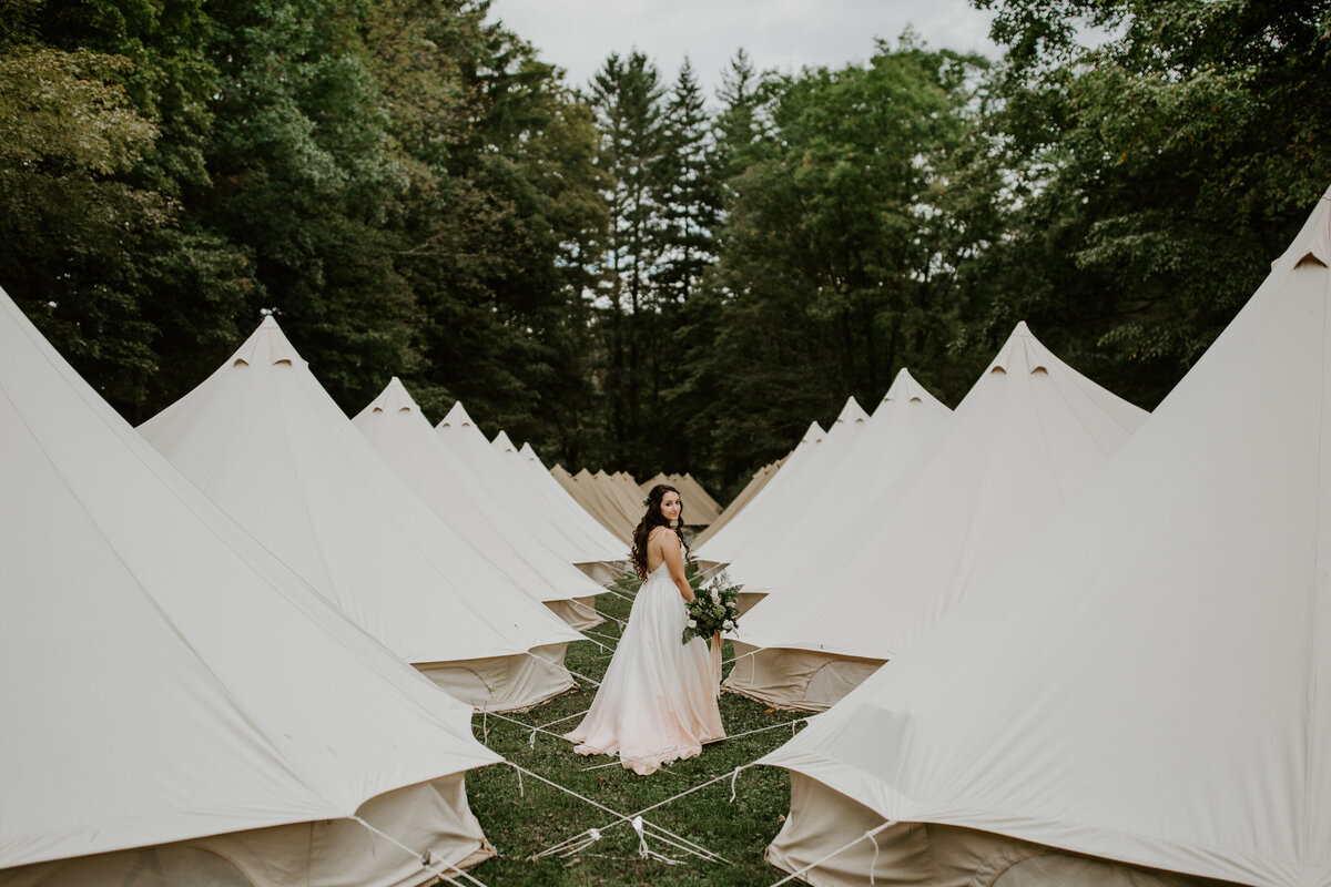 Glamping wedding in New England