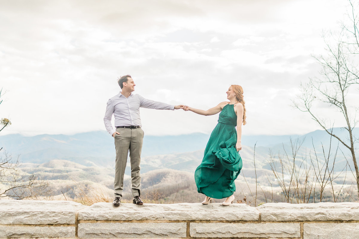 High Fashion Engagement Photo in the Smoky Mountains