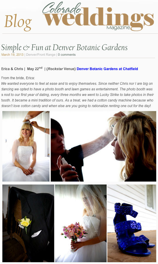 published chatfield wedding photographer