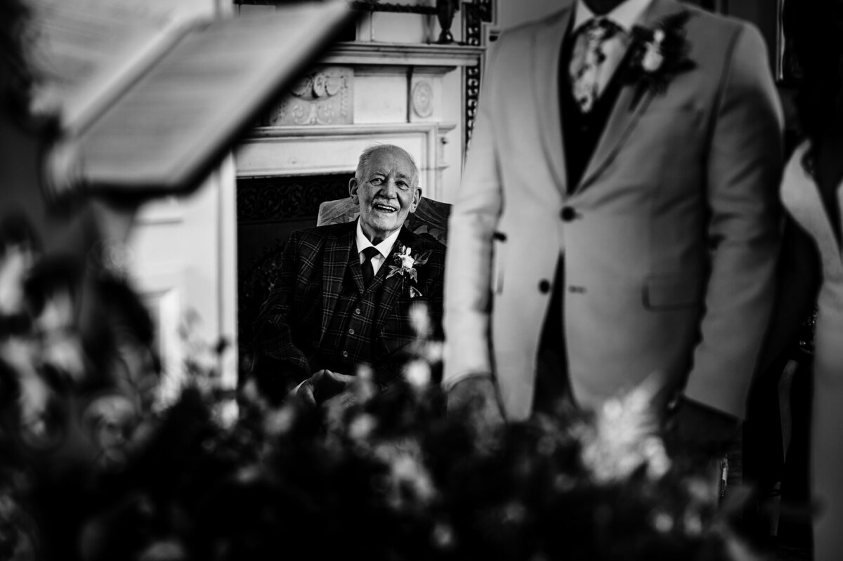 Dad looks on as his daughter is married