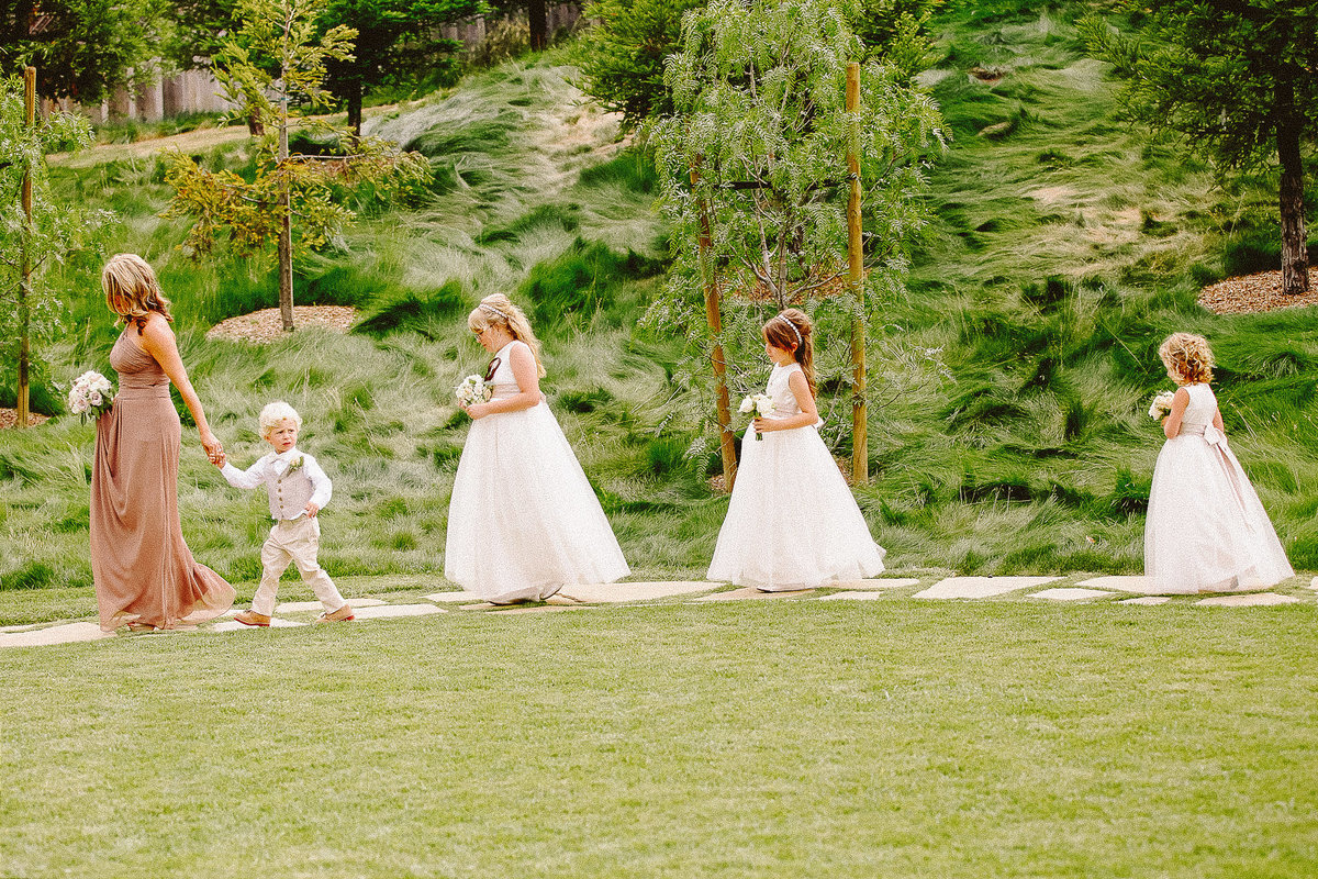 Flower girls and ringbearer at a wedding at Carmel Valley Ranch.