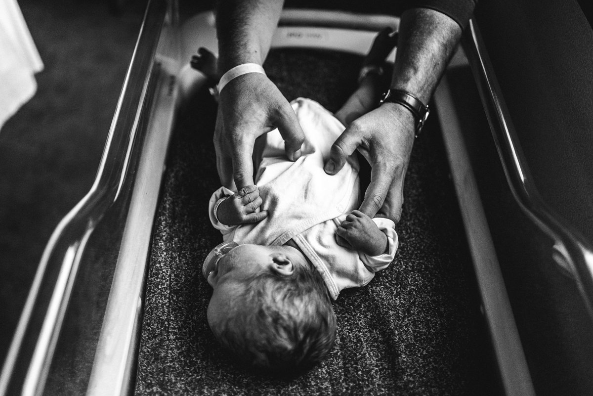 baby in hospital crib fresh 48