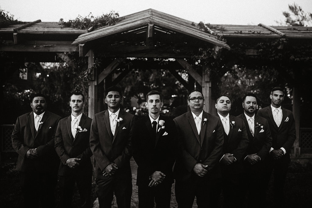 Wedding Photograph Of Groom and Groomsmen Black And White Los Angeles
