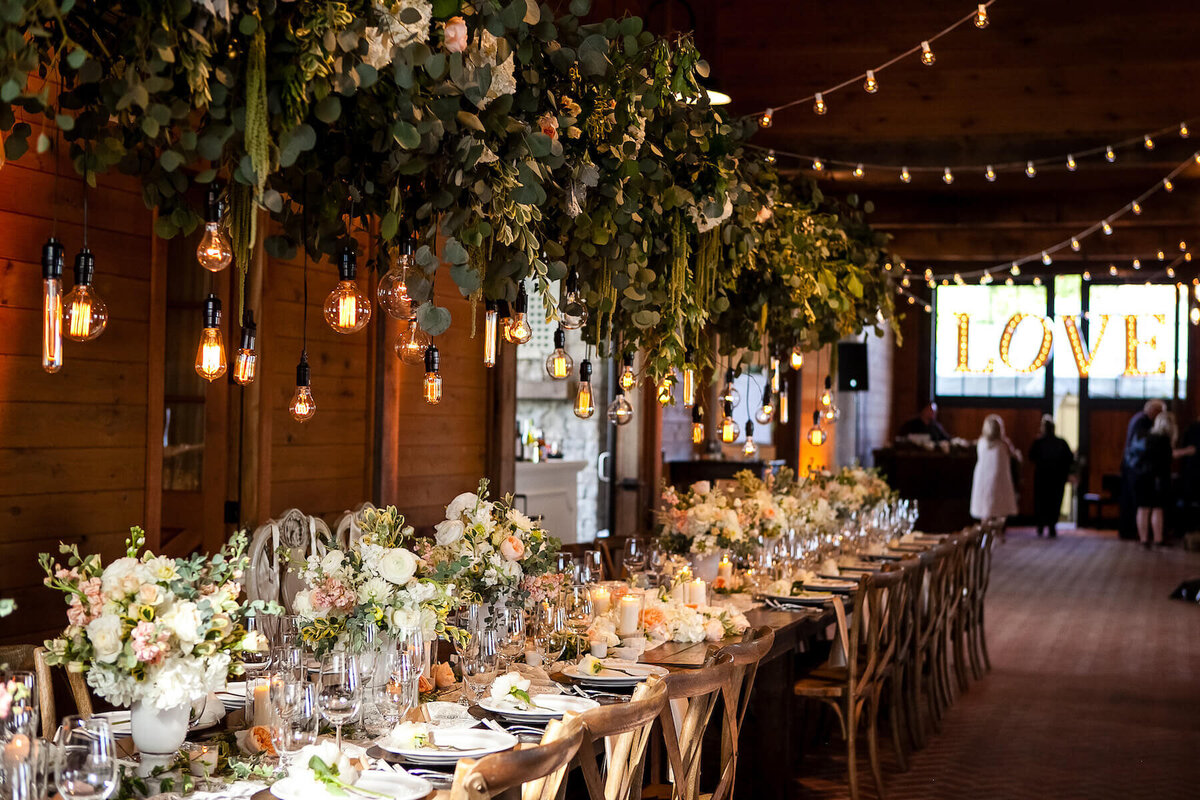 wedding reception tablescape decor