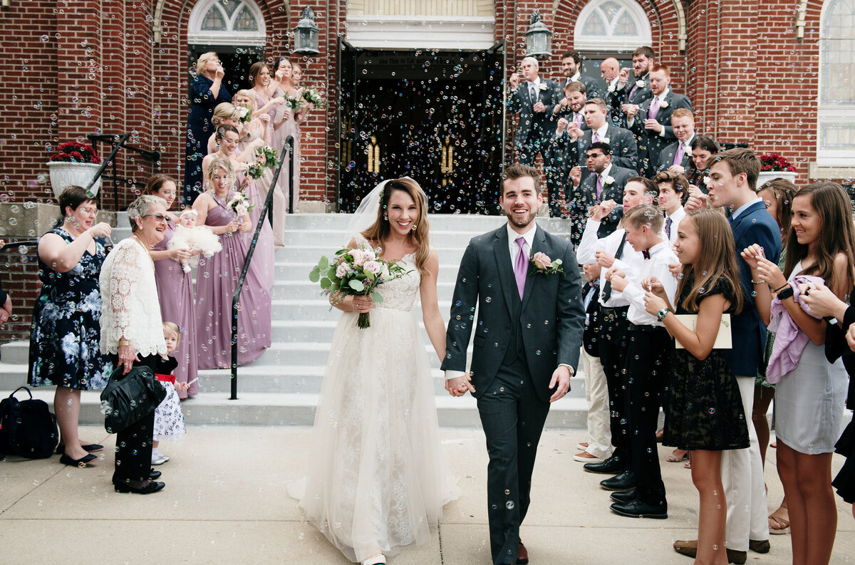 bride and groom entrance wedding photos