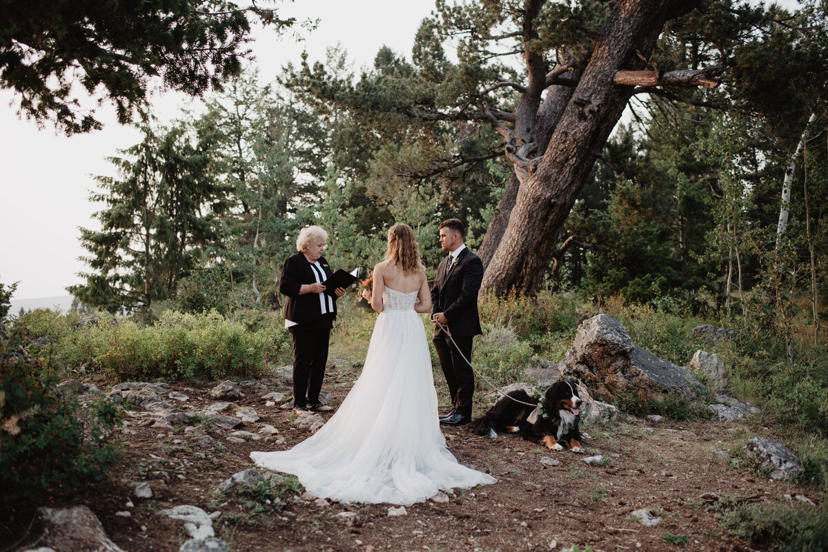 Jackson Hole Photographers capture bride and groom during intimate ceremony