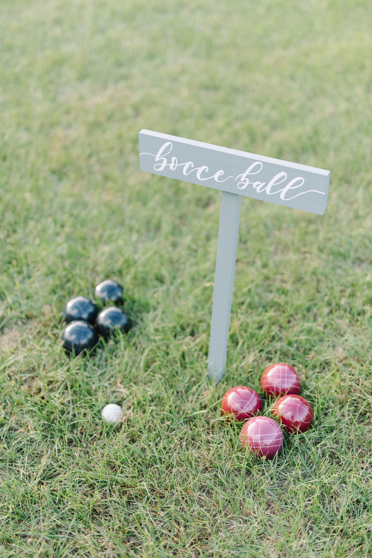 Custom Bocce Ball Set and Sign for Wedding Reception