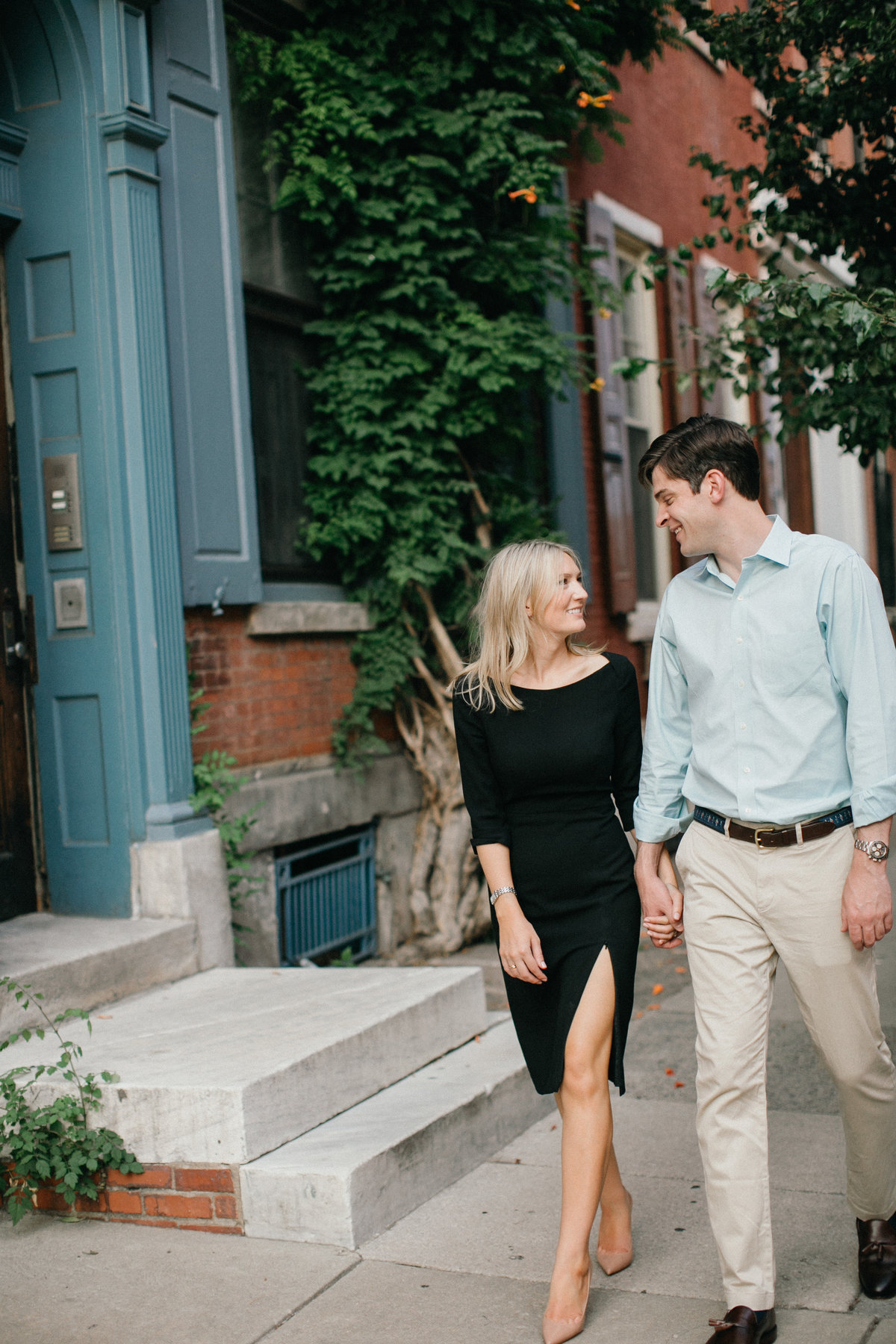 Engaged couple photographed in Rittenhouse, Philadelphia for their engagement session, photography by Sweetwater.