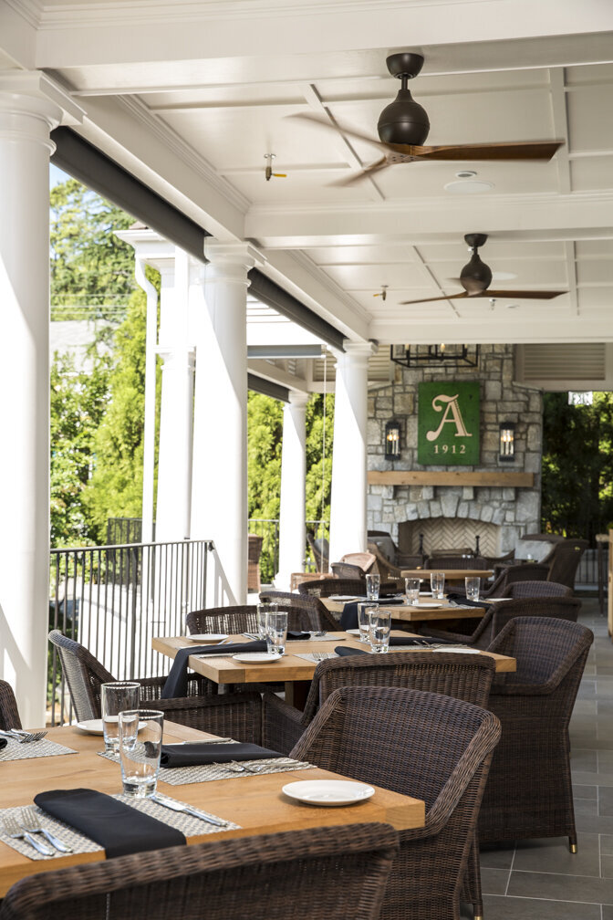 the dining veranda at Ansley Golf Club in Atlanta, Georgia