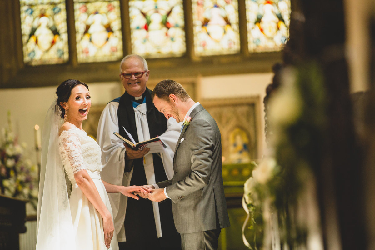 bride surprised wedding ceremony