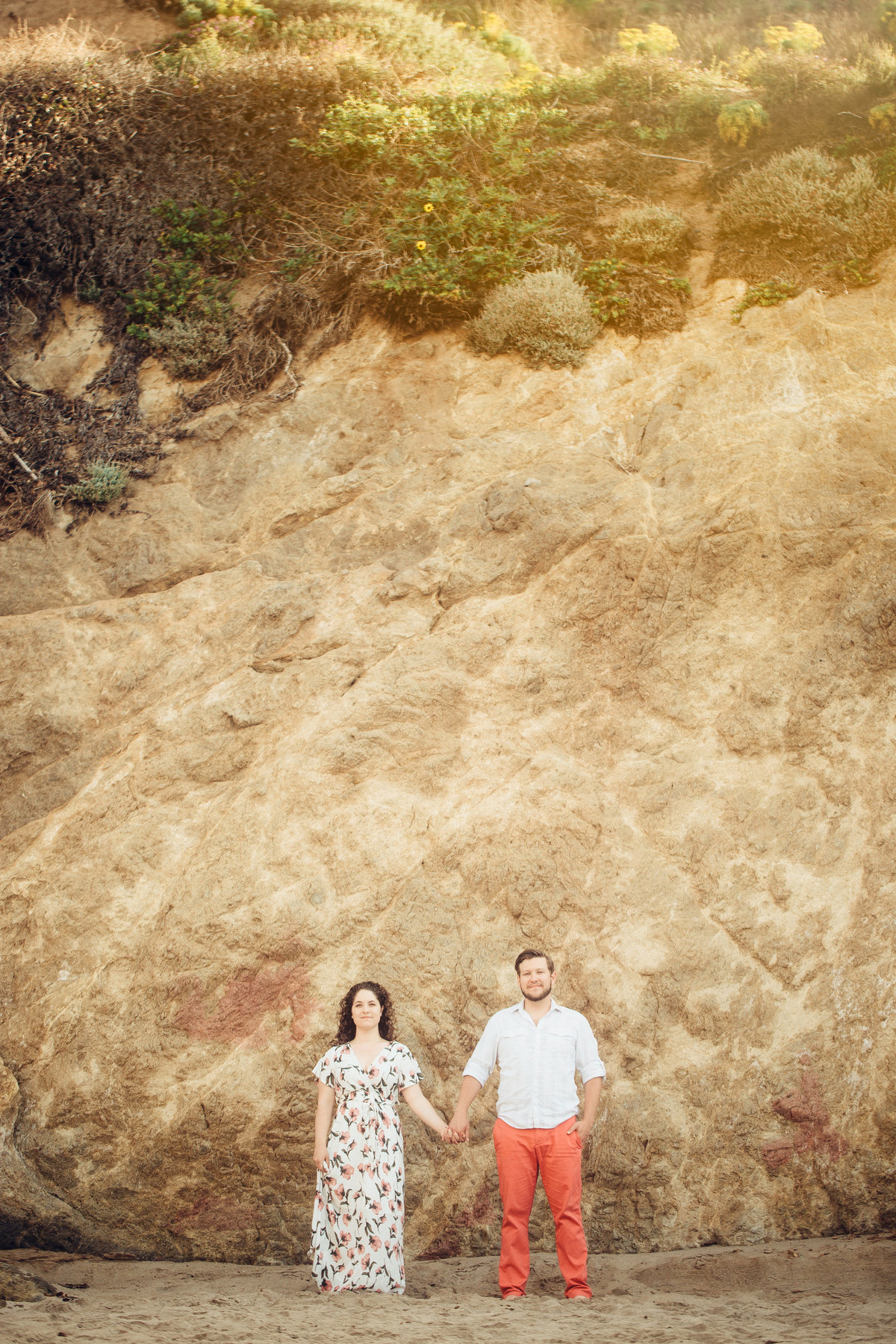 Engagement Photograph Of  Man And Woman Holding Hands Los Angeles