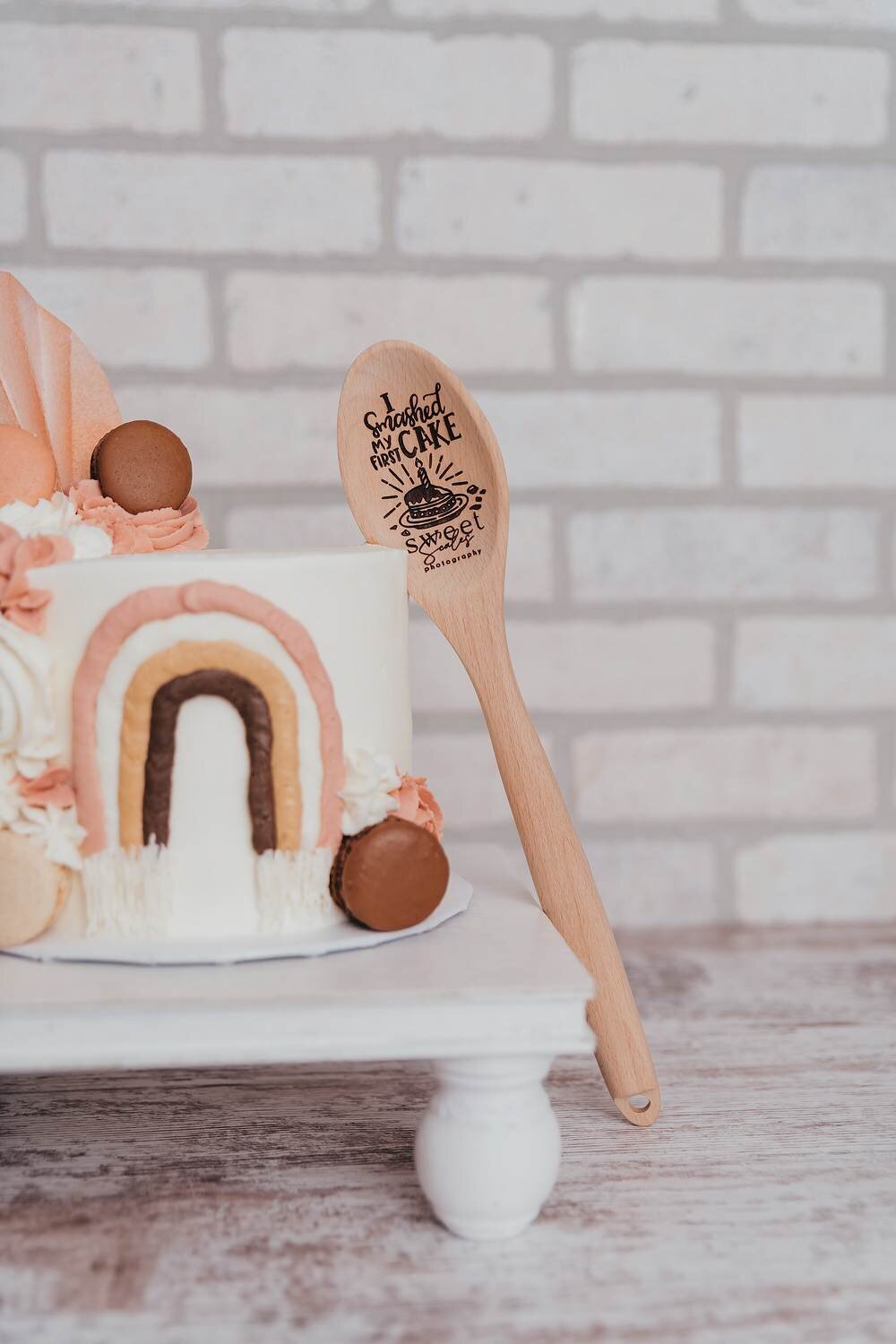 cake with a wooden spoon