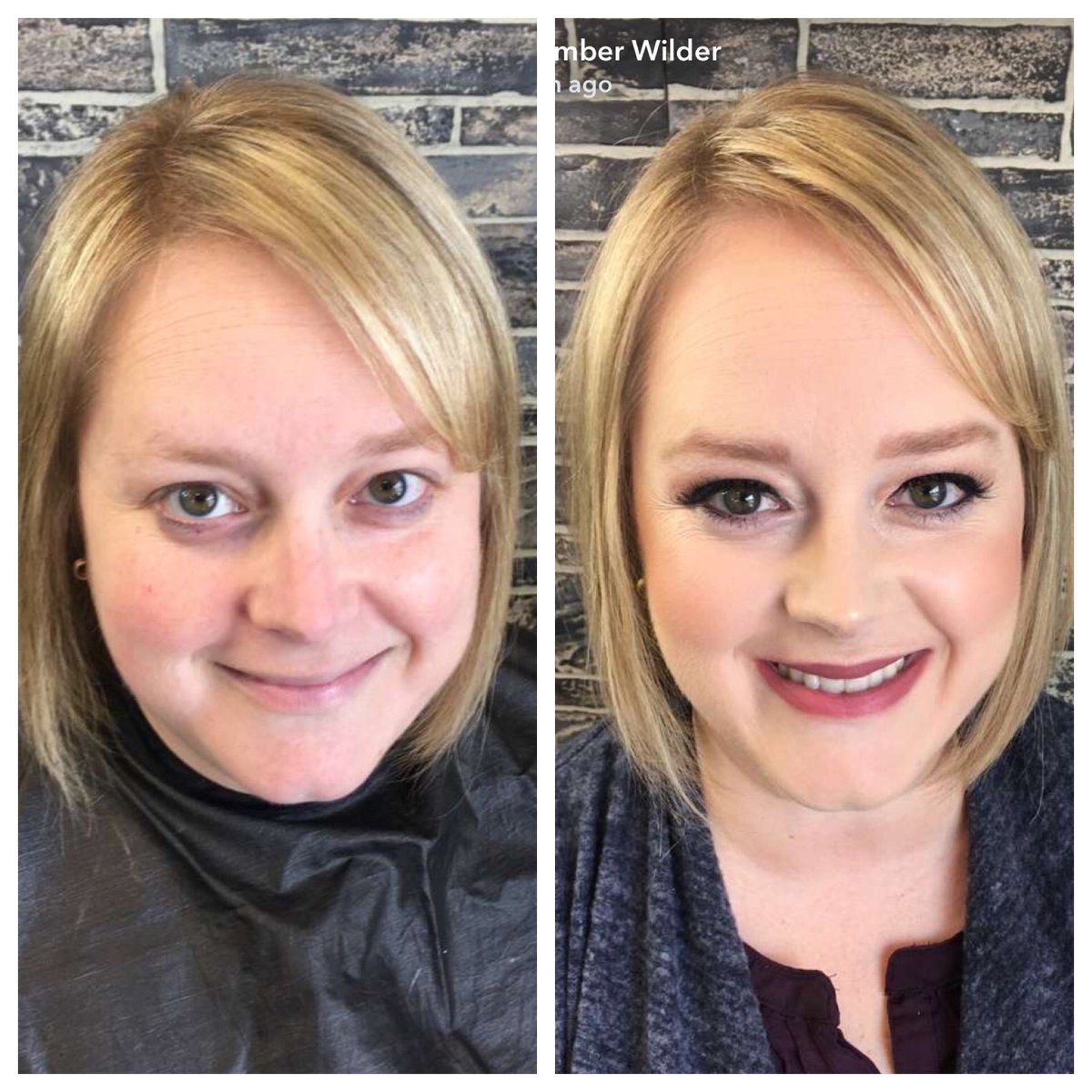 before and after professional hair and makeup for branding pictures in lansing michigan