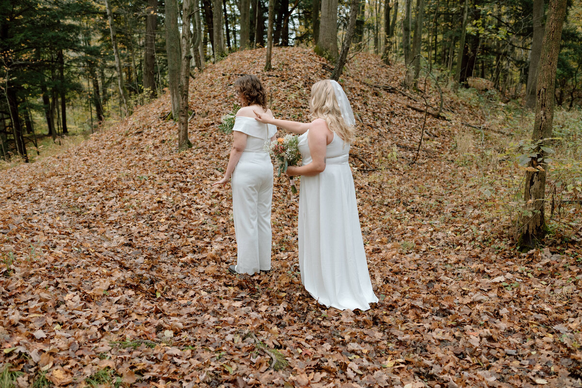 a first look with two brides