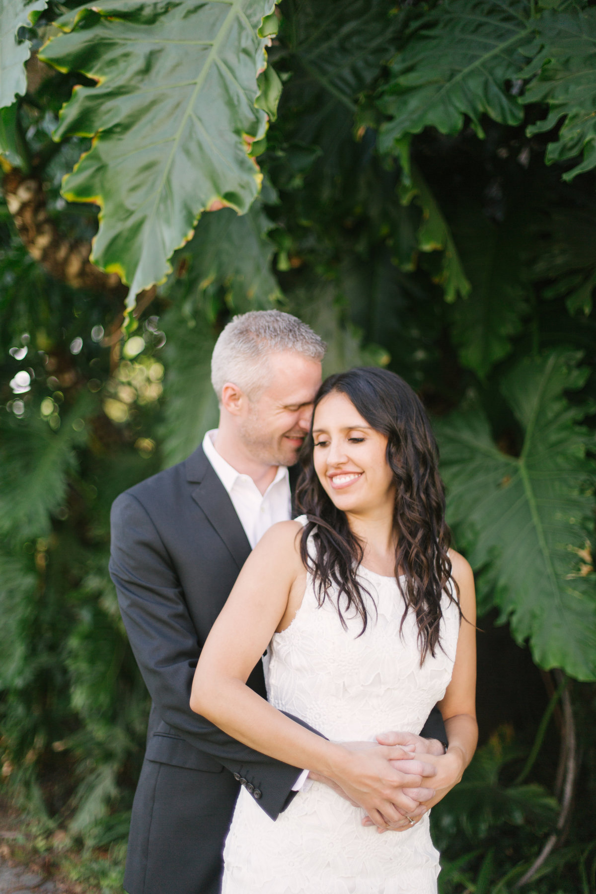 Bride and groom embrace after Santa Barbara Courthouse Elopement Wedding