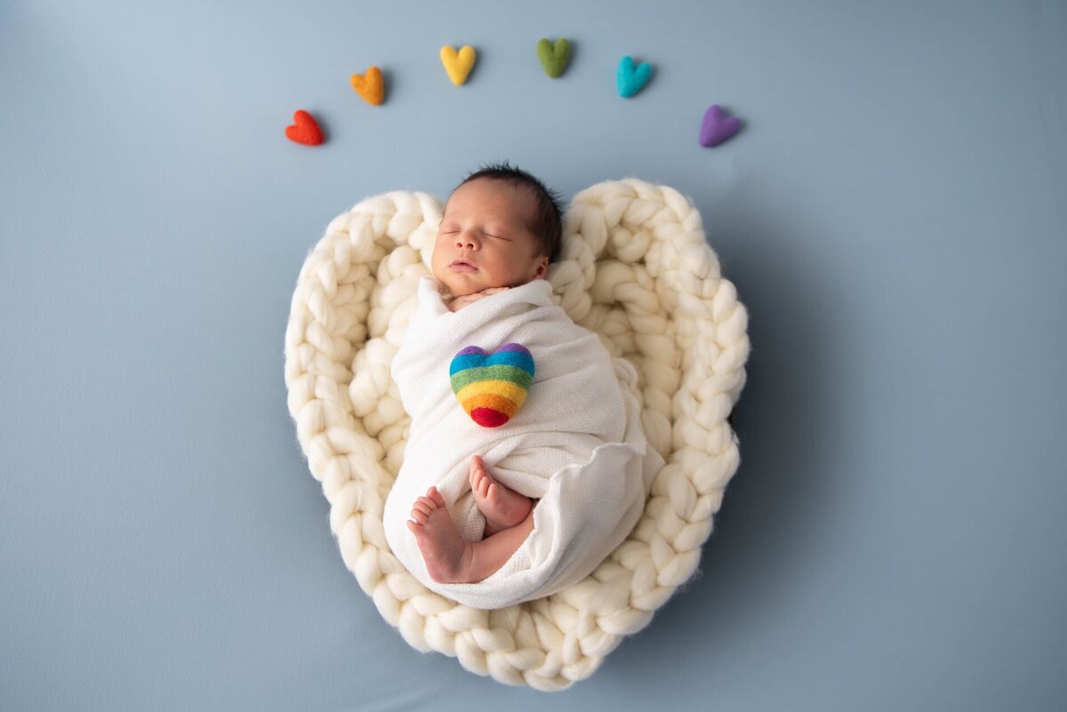 Newborn David Rainbow Hearts