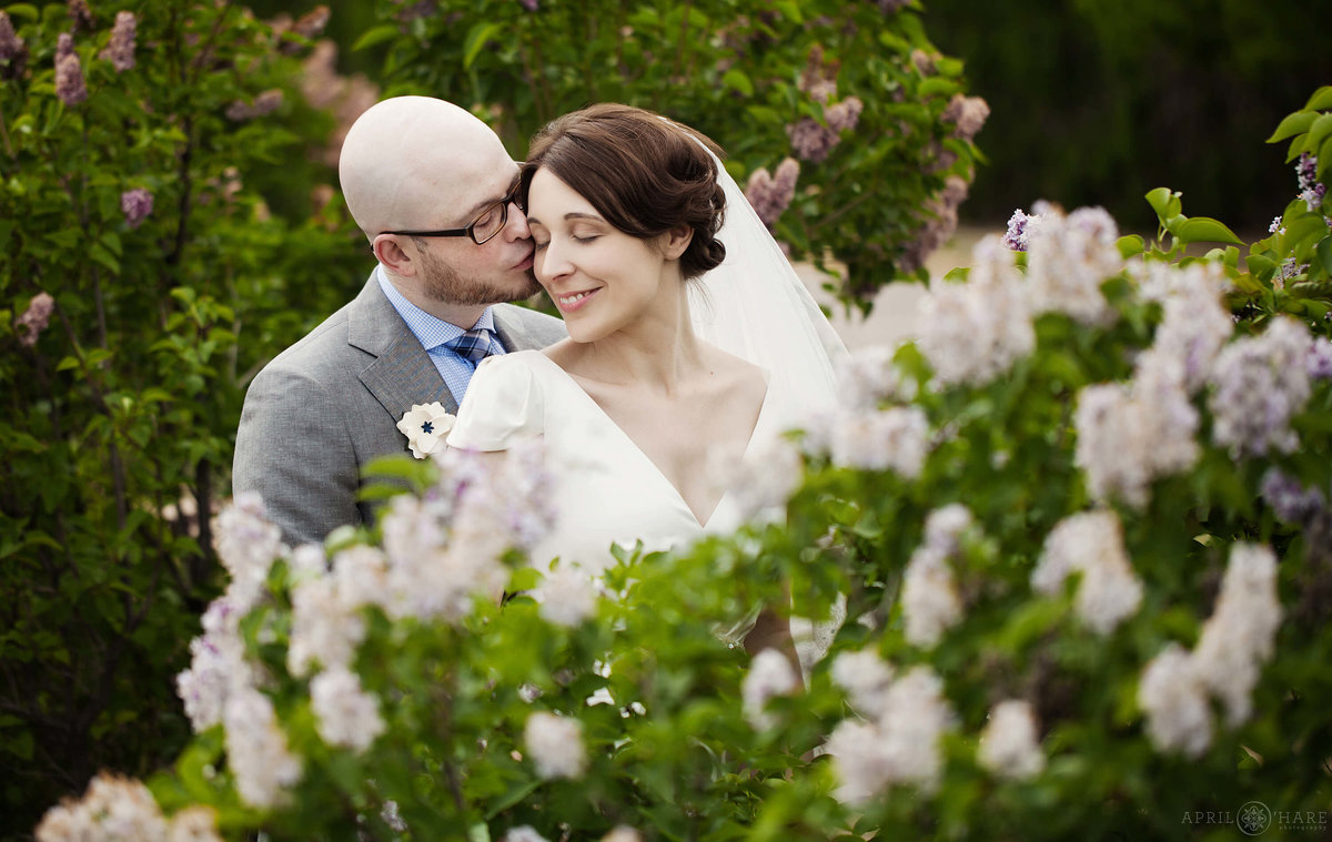 City Park Spring Wedding with Lilacs at Denver Museum of Nature and Science