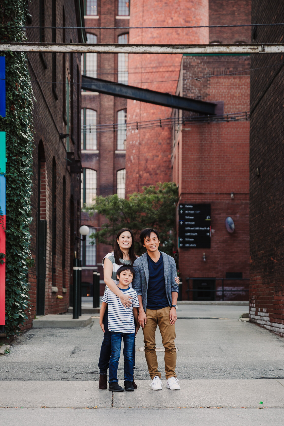 Family photo in Liberty Village Toronto