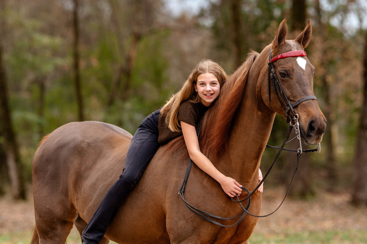 Girl riding her Saddlebred mare at Heathermoor Farm and Riding Academy near birmingham, alabama